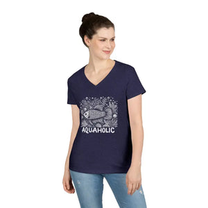 Aquaholic Ladies V-neck T-shirt Elevates Everyday Style - Dipaliz - T-shirts