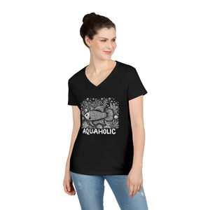 Aquaholic Ladies V-neck T-shirt Elevates Everyday Style - Dipaliz - T-shirts