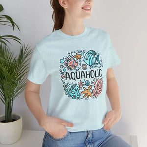 Aquaholic Unisex T-shirt - Beach Lovers Cotton Tee - Dipaliz - T-shirts