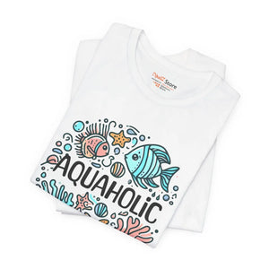 Aquaholic Unisex T-shirt - Beach Lovers Cotton Tee - Dipaliz - T-shirts