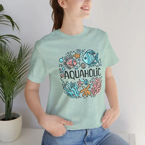 Aquaholic Unisex T-shirt - Beach Lovers Cotton Tee - Dipaliz - T-shirts