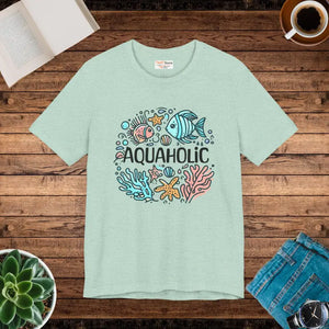 Aquaholic Unisex T-shirt for Beach Lovers and Ocean Enthusiasts - Dipaliz - T-shirts