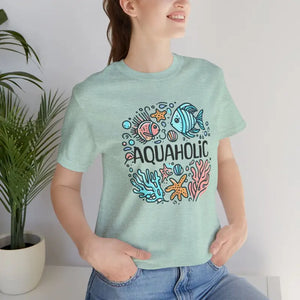 Aquaholic Unisex T-shirt for Beach Lovers and Ocean Enthusiasts - Dipaliz - T-shirts