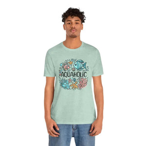 Aquaholic Unisex T-shirt for Beach Lovers and Ocean Enthusiasts - Dipaliz - T-shirts