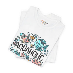 Aquaholic Unisex T-shirt for Beach Lovers and Ocean Enthusiasts - Dipaliz - T-shirts