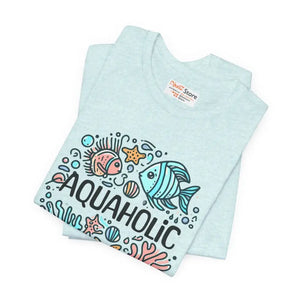 Aquaholic Unisex T-shirt for Beach Lovers and Ocean Enthusiasts - Dipaliz - T-shirts