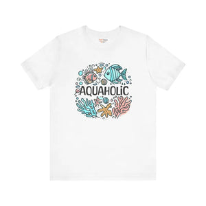 Aquaholic Unisex T-shirt for Beach Lovers and Ocean Enthusiasts - Dipaliz - White / Xs - T-shirts
