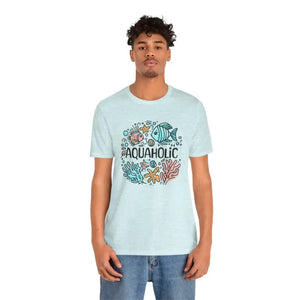 Aquaholic Unisex T-shirt for Beach Lovers and Ocean Enthusiasts - Dipaliz - T-shirts
