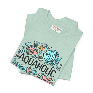 Aquaholic Unisex T-shirt for Beach Lovers and Ocean Enthusiasts - Dipaliz - T-shirts