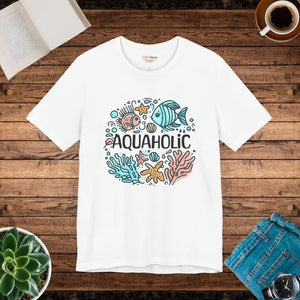 Aquaholic Unisex T-shirt for Beach Lovers and Ocean Enthusiasts - Dipaliz - T-shirts
