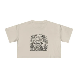 Aquaholic Women’s Crop Tee - Summer Vibes Cotton - Dipaliz - Tops - Xs