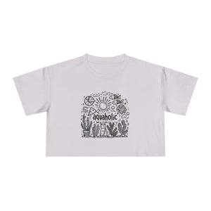 Aquaholic Women’s Crop Tee - Summer Vibes Cotton - Dipaliz - Tops - Xs
