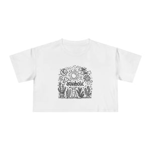Aquaholic Women’s Crop Tee - Summer Vibes Cotton - Dipaliz - Tops - Xs