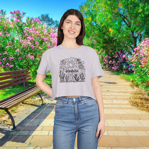 Aquaholic Women’s Crop Tee - Summer Vibes Cotton - Dipaliz - Tops - Xs
