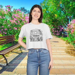 Aquaholic Women’s Crop Tee - Summer Vibes Cotton - Dipaliz - Tops - Xs