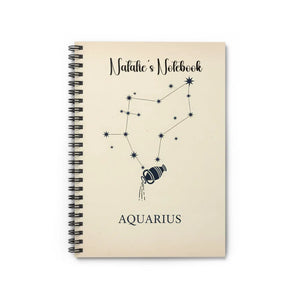 Personalized Aquarius Constellation Spiral Notebook - Dipaliz - Notebooks & Notepads