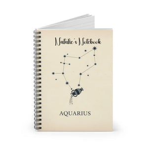 Personalized Aquarius Constellation Spiral Notebook - Dipaliz - Notebooks & Notepads