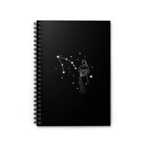 Aquarius Constellation Spiral Notebook - Midnight Black Cover - Dipaliz - Notebooks & Notepads