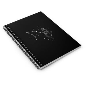 Aquarius Constellation Spiral Notebook - Midnight Black Cover - Dipaliz - Notebooks & Notepads