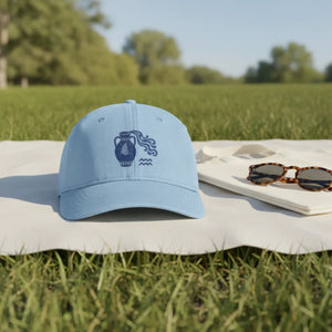 DipaliZ Aquarius water bearer embroidered washed cotton twill baseball cap