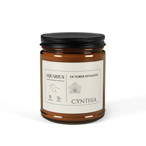 Custom Aquarius Scented Soy – Personalized Amber - Dipaliz - Candles