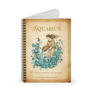 Aquarius Spiral Notebook, Zodiac Journal with Vintage Water-bearer Artwork - Journals