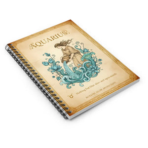 Aquarius Spiral Notebook, Zodiac Journal with Vintage Water-bearer Artwork - Journals