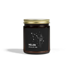 Personalized Coconut Apricot Wax Candle - Celestial Energy - Dipaliz - 9oz / Amber / Cashmere Musk - Home Decor