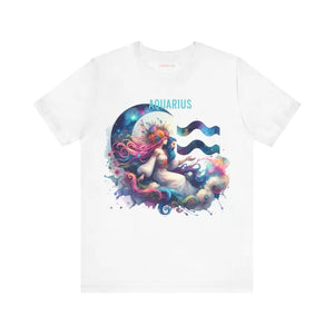 Aquarius Zodiac Short Sleeve Tee Bold Cosmic Comfort - Dipaliz - T-shirts