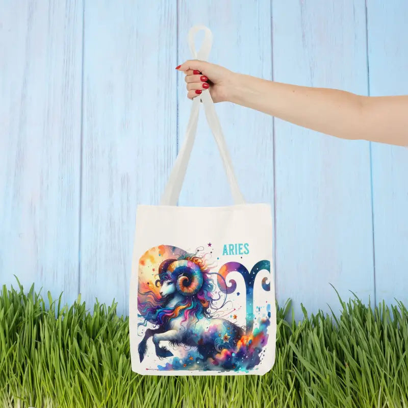 Aries Zodiac Aop Tote Bag - 13’’ × / White Bags