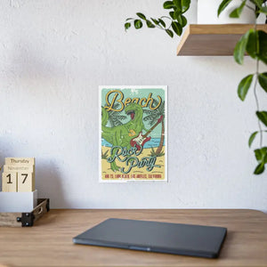 T-rex Beach Rock Party Poster - Bold Wall Art - Dipaliz - Posters Prints & Visual Artwork