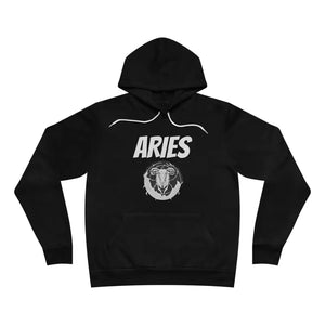 Aries Zodiac Sign Sponge Fleece Pullover - Dipaliz Women’s Fashion - Black / Xs - Hoodies