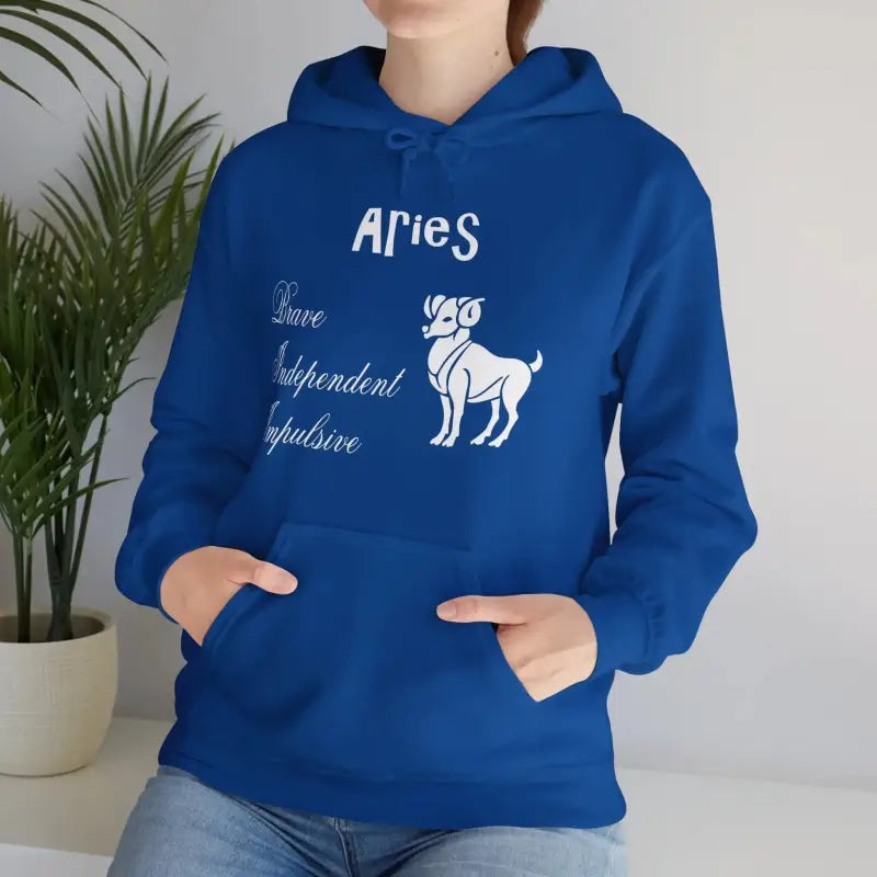 Aries Zodiac Hooded Sweatshirt: Ultimate Cozy Style! - Royal / s Hoodie