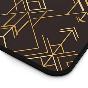 Art Deco Arrow Desk Mat - Brown and Gold Patterned - Dipaliz - Computer Accessories