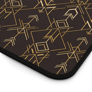 Art Deco Arrow Desk Mat - Brown and Gold Patterned - Dipaliz - Computer Accessories