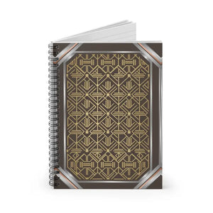 Art Deco Geometric Spiral Notebook - Gold Pattern Ruled Journal - Dipaliz - one Size - Paper Products
