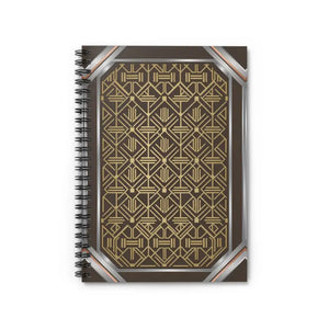 Art Deco Geometric Spiral Notebook - Gold Pattern Ruled Journal - Dipaliz - one Size - Paper Products