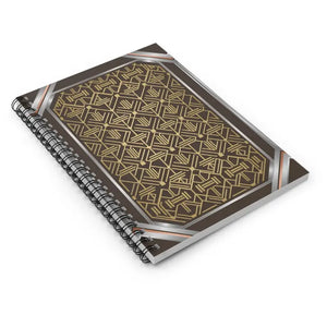 Art Deco Geometric Spiral Notebook - Gold Pattern Ruled Journal - Dipaliz - one Size - Paper Products