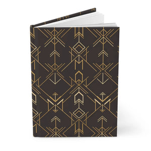 Art Deco Gold Arrow Hardcover Journal - Sewn Casewrap Binding - Dipaliz - Journals