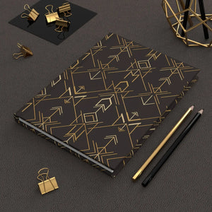 Art Deco Gold Arrow Hardcover Journal - Sewn Casewrap Binding - Dipaliz - Journals