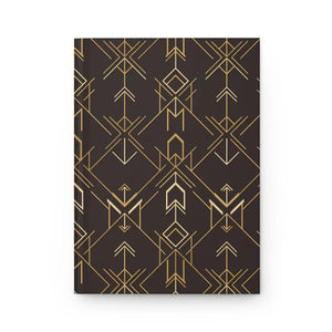 Art Deco Gold Arrow Hardcover Journal - Sewn Casewrap Binding - Dipaliz - Journals