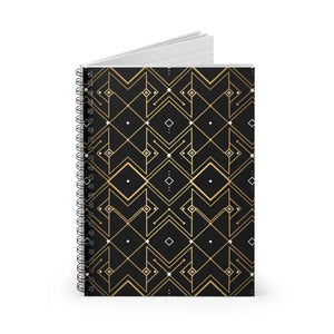 Art Deco Gold Spiral Notebook - Ruled Journal for Planning - Dipaliz - one Size - Paper Products