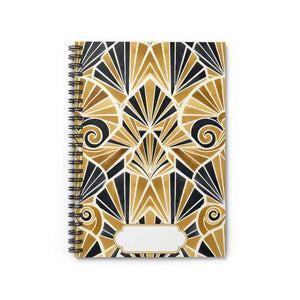 Art Deco Spiral Notebook – 6x8 Ruled Journal - Dipaliz - Journals