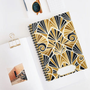 Art Deco Spiral Notebook – 6x8 Ruled Journal - Dipaliz - Journals