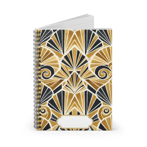 Art Deco Spiral Notebook – 6x8 Ruled Journal - Dipaliz - Journals