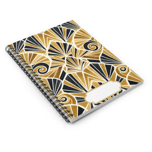 Art Deco Spiral Notebook – 6x8 Ruled Journal - Dipaliz - Journals