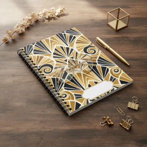 Art Deco Spiral Notebook – 6x8 Ruled Journal - Dipaliz - Journals