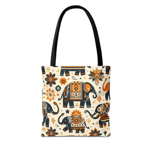 Bags - Artistic Elephants Tote Dye Sublimation Print - Dipaliz