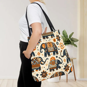 Bags - Artistic Elephants Tote Dye Sublimation Print - Dipaliz