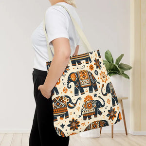 Bags - Artistic Elephants Tote Dye Sublimation Print - Dipaliz